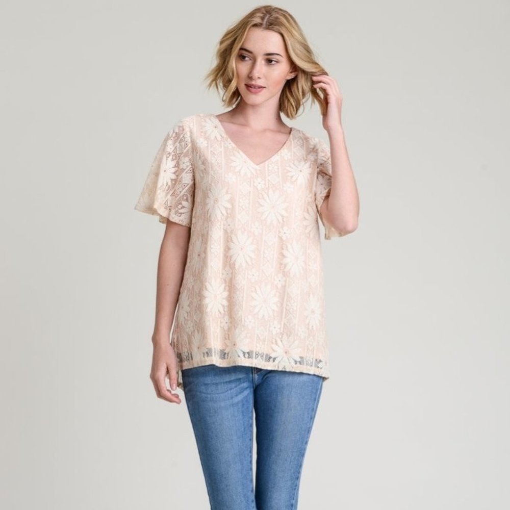 Jodifl Bell Sleeve Lace Top - Picture 6 of 6